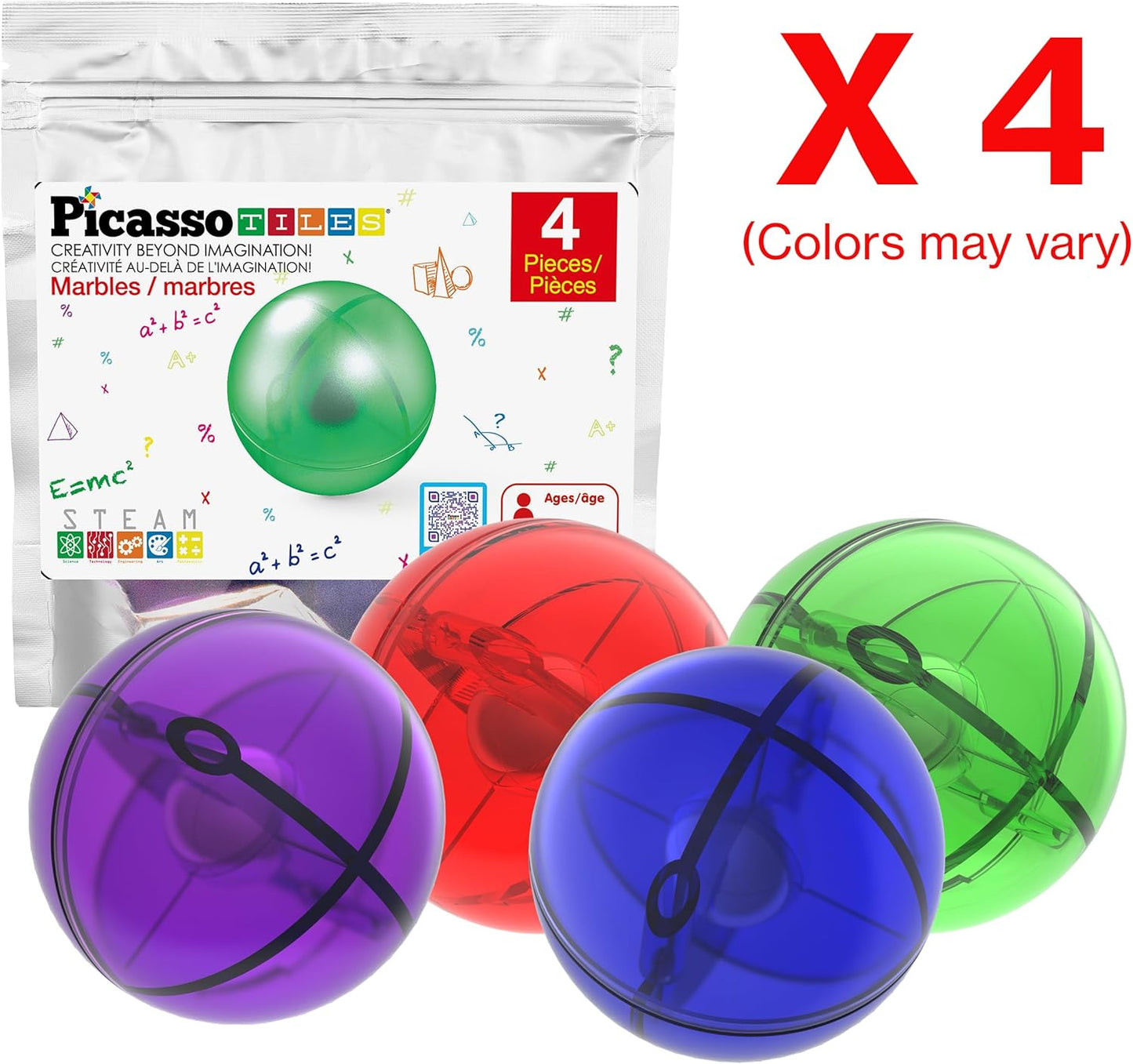 PicassoTiles 70pc Marble Run Magnetic Tiles STEM Set for Kids Ages 3 and Older Magnet Tile Marbles Maze Building Blocks Brain Development Toy Preschool Educational Learning Construction Playset PTG70