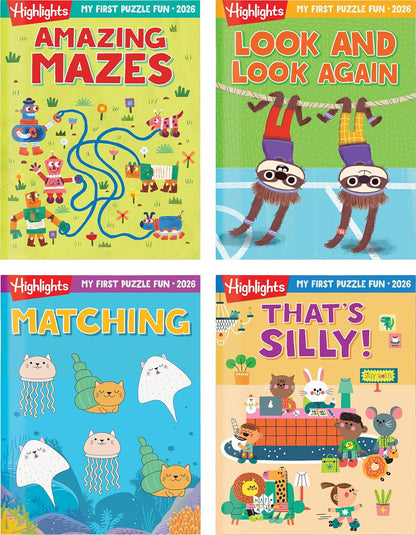 My First Puzzle Fun 2026 Activity Book Set with Mazes, Matching and More, Kids Puzzle Books for Travel, Learning and Screen-Free Play for Kids 3-6