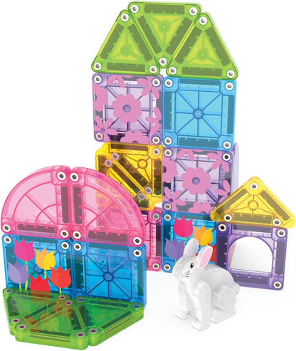 Magna-Tiles microMAGS 26-Piece Travel Magnetic Construction Set – Bold Colors, The Original Magnetic Building Brand