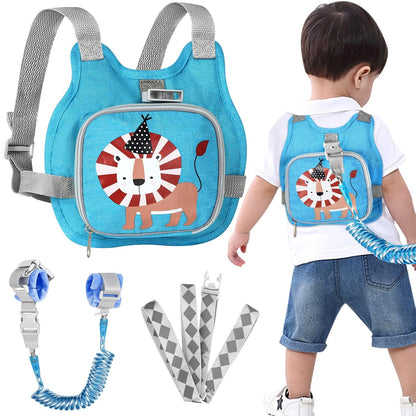 Accmor Toddler Harness Leash + Reflective Anti Lost Wrist Link, Cute Car Kids Back Pack with Hand Strap Collapsible Child Walking Restraint Belt Tether Hold Baby Boys Close for Outdoor Travel