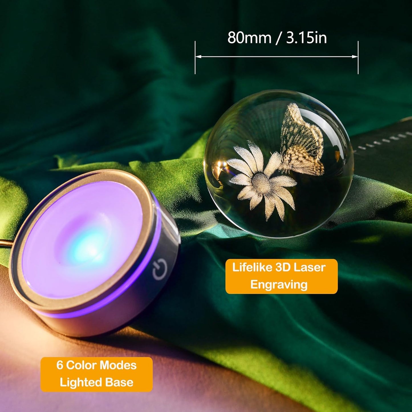 IFOLAINA 3D Solar System Crystal Ball Model Gift Space Astronomy Gift Planets Multicolor Universe Globe Ball Science Astrophysics Gift Night Light Kids Bedroom Adults Gift