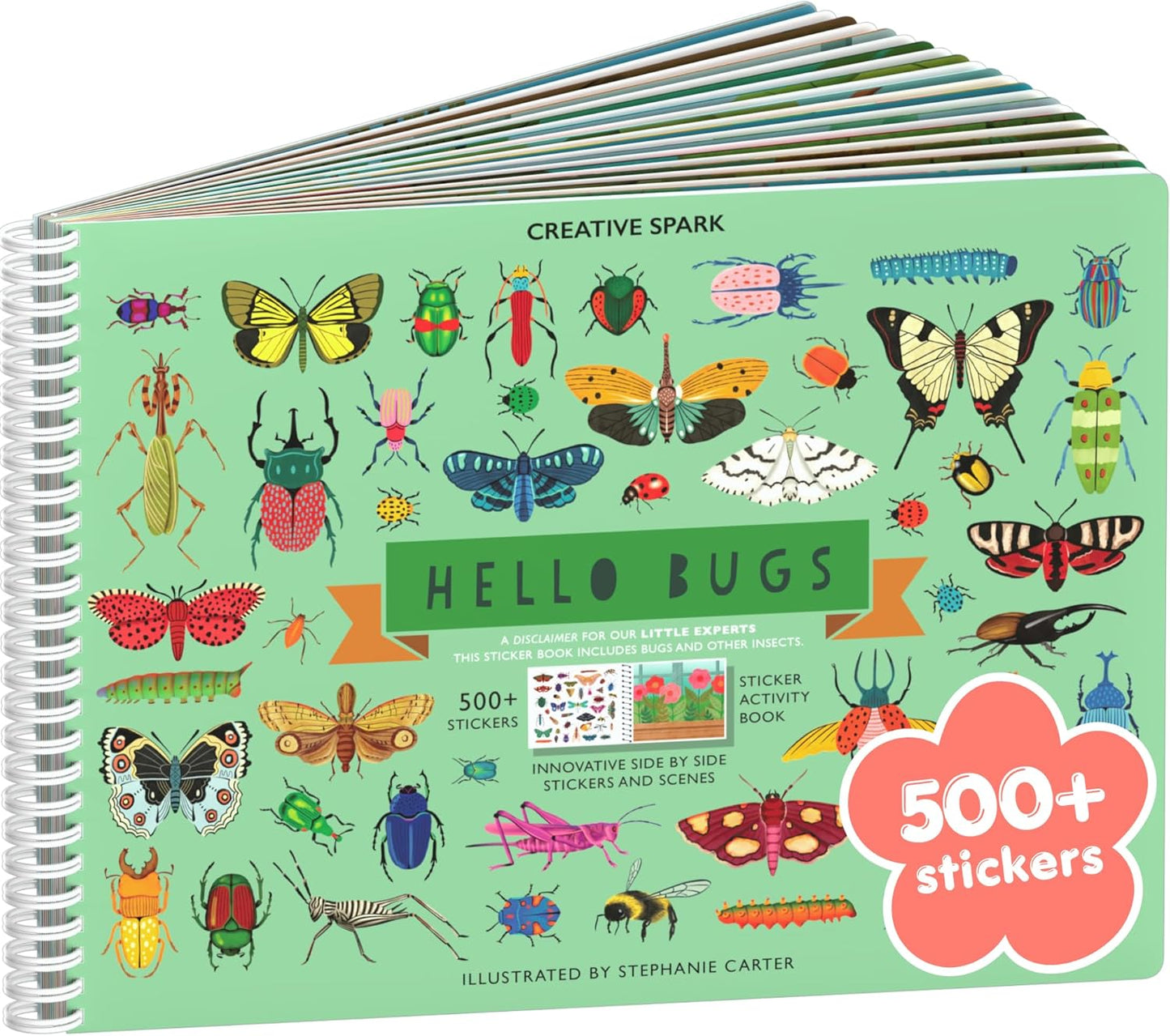 Animals Habitat 500+ Kids Sticker Book by Cupkin Toddler Airplane Travel Activity Coloring and Sticker Book, Road Trip Essentials, 12 Coloring Pages + 12 Scenes for Ages 2–8 Years - Colors B