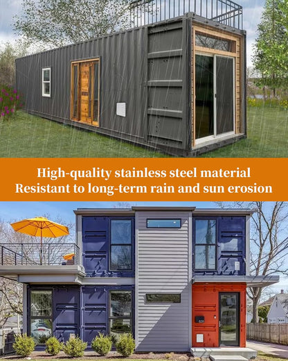 Shipping Container Solar Vent Kit, 2 Fan Solar Ventilator Kit with 15W Foldable Panel, Rain and Hail Proof, Prevent Condensation and Overheating in Container Homes, Shipping Containers (1Pcs)