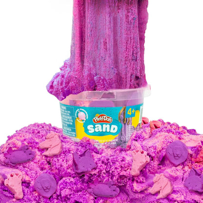 Play-Doh Sand Slime Bucket, Teal and Purple, Cotton Candy Scented, 1.5 Pounds of Play Sand in Resealable Bucket with Magical Molds on the Lid, Creativity for Kids Sensory Toys
