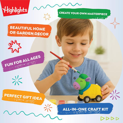 Highlights Paint Your Own Plaster Figurine & Activity Kits – DIY Art Sets with Figurines, Paints, Brush & Bonus Activities – Multiple Themes – Ages 6+