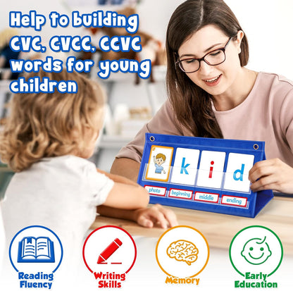 Torlam Blends & Digraphs Pocket Chart, Onset Rime Phonics Games Sight Word Flash Cards, Educational Spelling Reading Learning Blending Board, Elementary Kindergarten Classroom Teachers Must Haves