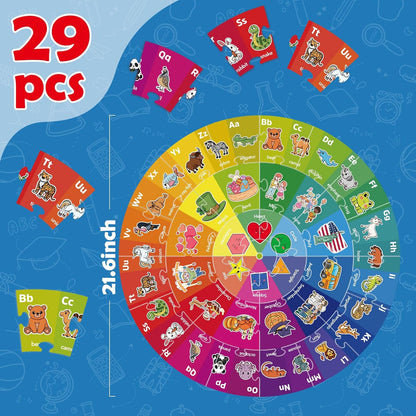 Quilinz Jigsaw Puzzles,Floor Puzzle,Animal Puzzle for Kids,Alphabet Learning Toys,ABC Letter Games for Kindergarten,Memory Matching Game,Family Board Game,Toddler Educational Toys,Birthday Gift