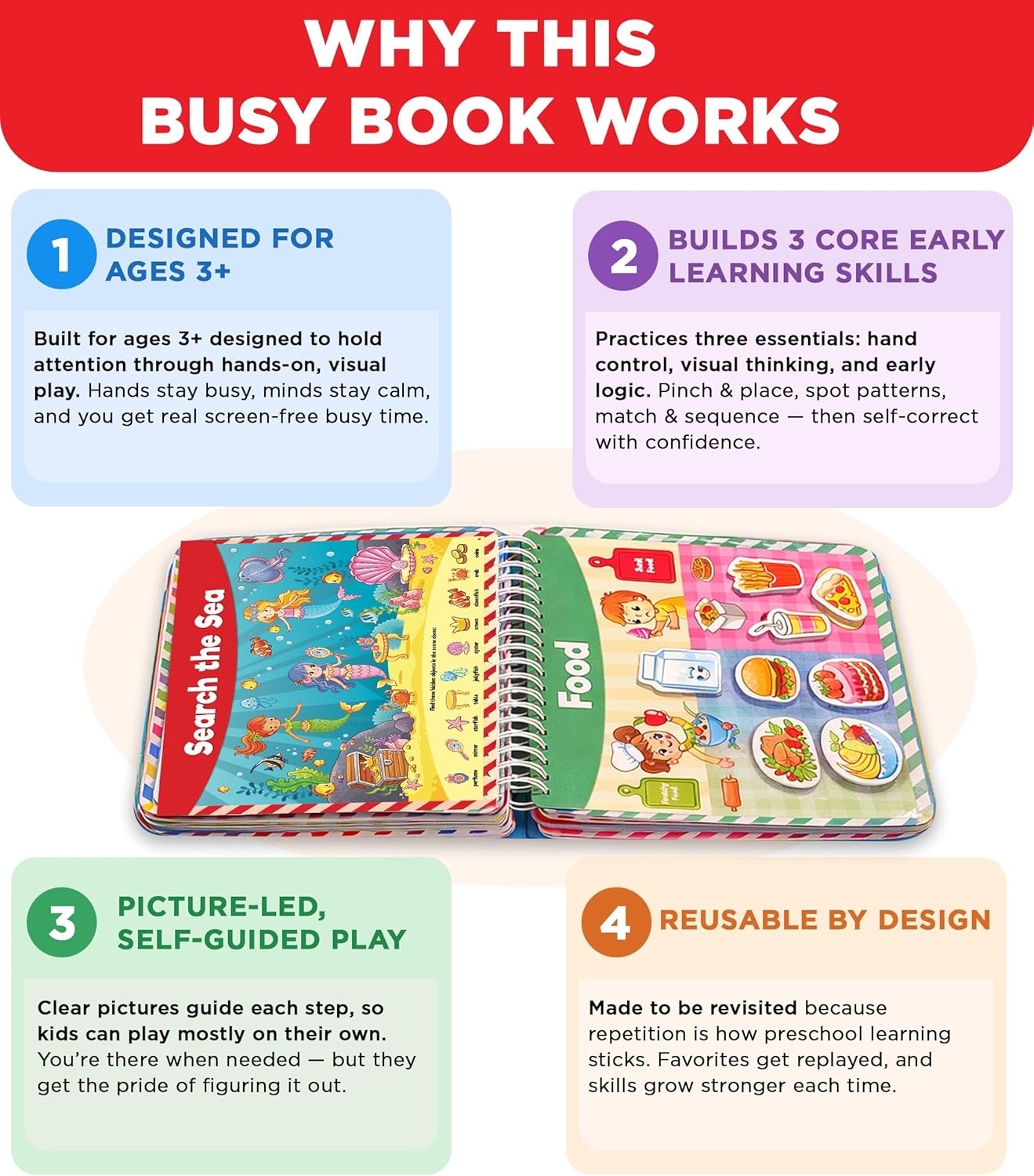 Doctor Jupiter My First Montessori Busy Book for Toddlers 1+ Year Olds | Preschool Learning Activities - Educational Travel Toys | Birthday Gift for Girls Ages 1,2,3