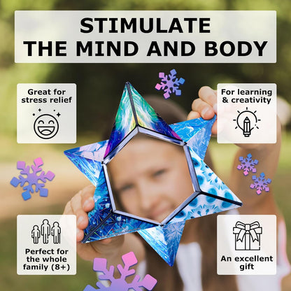 Shashibo Shape Shifting Box - Award-Winning STEM Fidget Toy with Ultra Strong Magnets - Puzzle Cube Transforms Into 100+ Shapes, Perfect Sensory Gift for Kids, Teens, and Adults (Cosmos)