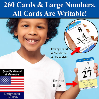 Think2Master Addition Flash Cards. Learn to Add & Subtract by Counting, Writing, Understanding & Memorizing. 260 Laminated Cards, 39 Triangle Cards, 2 Dry Erase Markers, 5 Rings & 30 Counters