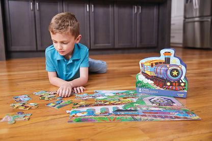 Crocodile Creek 36-Piece Jigsaw Floor Puzzle - Shark Reef - for Kids Ages 3-5 - Heavy-Duty Shaped Box for Storage - 24" W x 18" H Finished