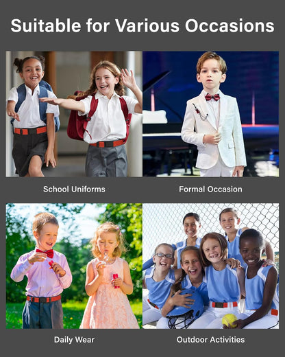 AWAYTR 3 PCS Kids Adjustable Magnetic Belts - Easy to Use Magnetic Buckle Belt for Boys and Girls