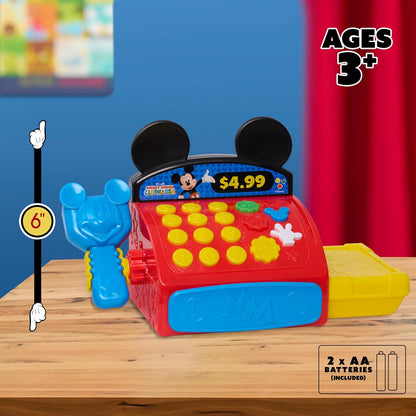 Disney Jr. Mickey Mouse Cash Register Playset – Interactive Pretend Play Toy with Sounds & Play Money, Fun Easter Basket Gift for Preschool Kids