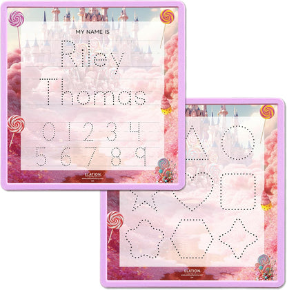 Kid's Name Tracing Board | Dry Erase Letter Tracing | Reusable Name Board | Alphabet Letters | Personalized | Candy Theme
