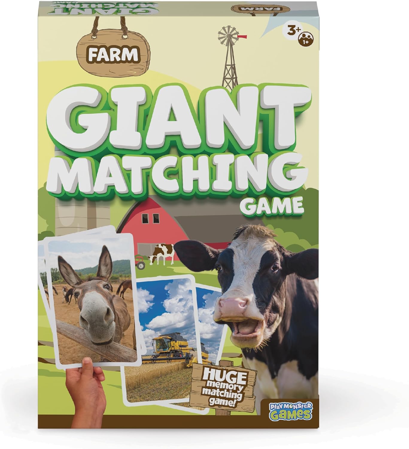 Giant Matching Game Baby Animals - Summer Toys - Game Night - Travel Games - Memory, Learning Game - Jumbo Playing Cards - Card Game for Kids and Adults -Ages 3+