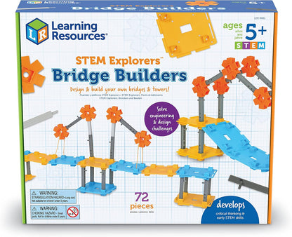 Learning Resources STEM Explorers Bridge Builders - Building Science Toys, Fine Motor Skills, Toddler Explorer Kit, Gifts for Boys and Girls