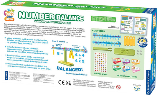 Thames & Kosmos Kids First Math: Number Balance with Activity Cards for Preschoolers Ages 3 to 5 | Intuitive, Visual Method for Learning Basic Math | Addition, Subtraction, Multiplication, Division