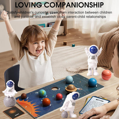Wooden Solar System Model Board，Kids Solar System，Montessori Planet Toys,Educational Planets Balls,Preschool Learning Puzzle，Space Learning Toys