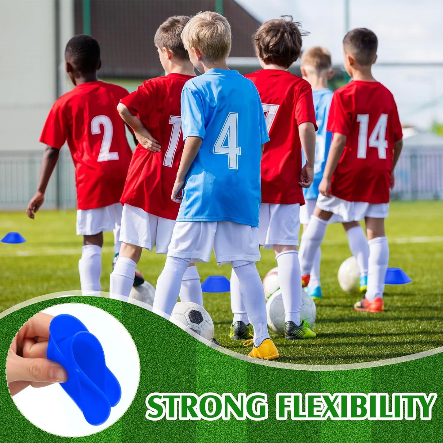 Hanaive 100 Pieces Mini Soccer Cones for Sport Drills 5 Inch Agility Disc Cones with Accessories for Kids Football Training