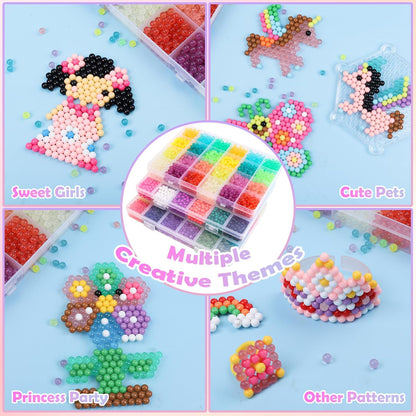 Liangding Fuse Beads Kit for Girls Ages 6+ – 4400 Pcs 5mm Beads in 32 Colors with Spray Bottle, Puzzle Guide, Clamps & Chains | Creative DIY Arts & Crafts Gift