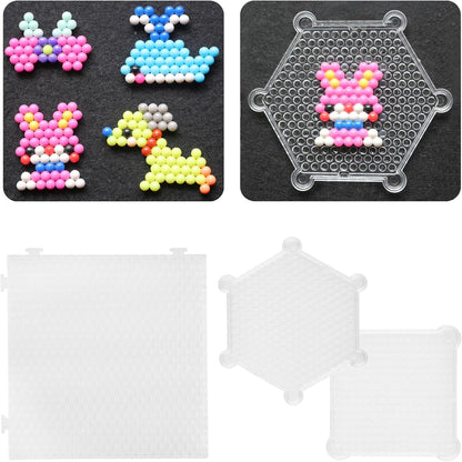 Kare & Kind Water Sticky Beads Pegboards - 7 pcs - Different Shapes and Colors - Kids, DIY, Arts, Craft, Indoor, Outdoor Activities