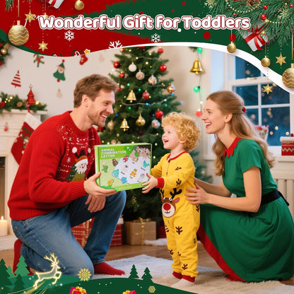 Wooden Toddler Puzzles, Montessori Toys ABC Alphabet Puzzle for Kids Ages 3-5, Cute Animal Shape Letters Matching Game, Preschool Learning Educational Toys Gift for Girls Boys 3 4 5 Years Old