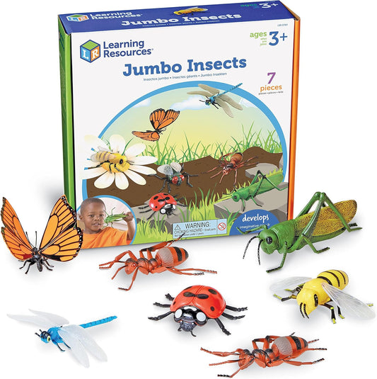 Learning Resources Jumbo Insects - Animal Toys for Kids, Toddler Preschool Science, Fine Motor Skills, Gifts for Boys and Girls, Ages 3+