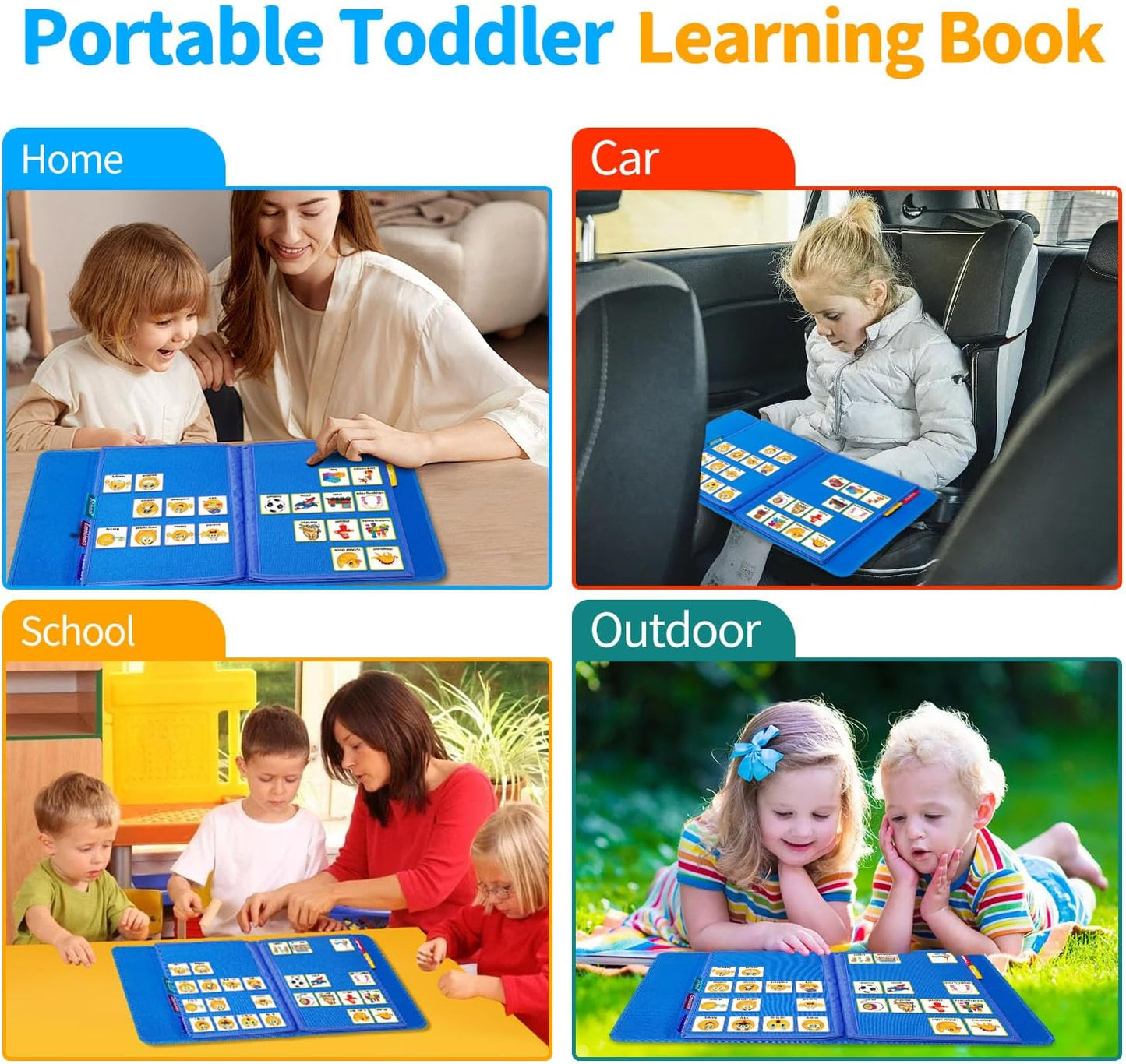Boczif Visual Communication Book, Nonverbal Communication Board, Autism Language Vocabulary Learning Materials, Speech Articulation Therapy Cue Cards for Kids, Toddler Behavior Book for Home School
