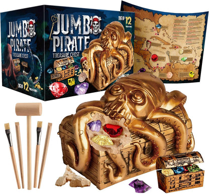 Dinosaur Egg Dig Kit, Unearth a Jumbo Dino Egg with 12 Unique Large Surprise Dinosaur Toys, Ideal Educational STEM Toys and Gifts for Kids Aged 5-7, Suitable for Party and Easter