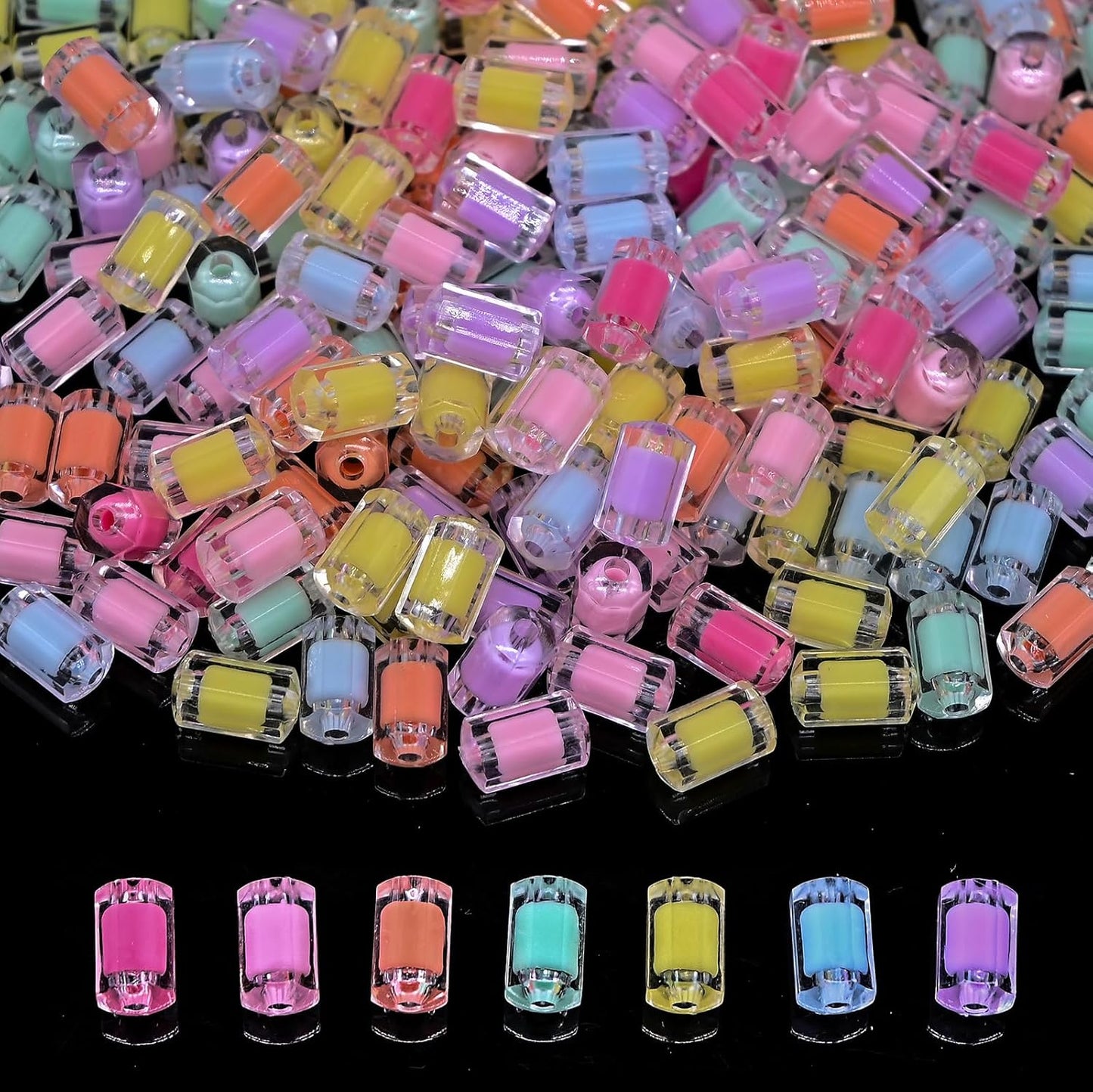 200g+ Candy Bulk Assorted Cute Kandi Beads for Jewelry Making, Bracelet Making Kit, Craft Supplies Charm Beads(Mixed II)