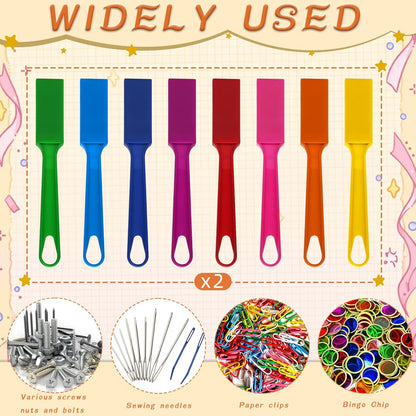 SAYAYA 16 PCS Magnetic Bingo Wands 7.87 Inch Colorful Magnet Sticks for Bingo Chips, Family Game Night, Science Learning, Counting Activities, and Educational Fun, Classroom Supplies