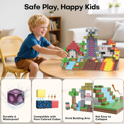100PCS Magnetic Blocks, Magnet Tiles Toys for Kids, Magnetic Building Blocks Cubes, STEM Montessori Stacking Magnets for Kids, Birthday Gifts for Boys and Girls Age 3+ Years Old
