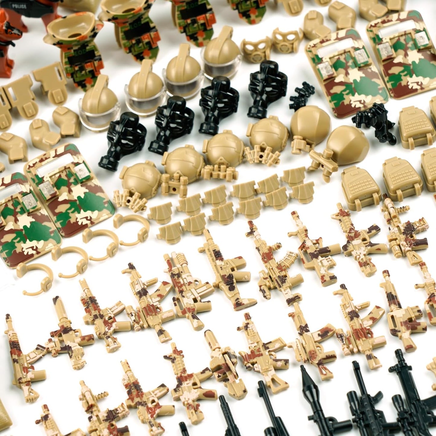 Military Army Weapons Pack Accessories - Special Army Swat Team Building Block Toys,Militray Soldier Armor Camouflage Weapons E.O.D Suits Equipment Gear Sets