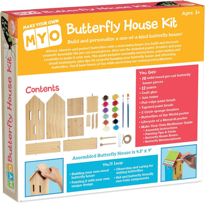 MindWare Make Your Own Butterfly House Kit - Butterfly Craft Kit for Kids Age 5 and Up