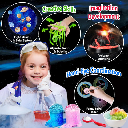 UNGLINGA 150 Experiments Science Kits for Kids Boys Girls, S.T.E.M Kit Toys Gifts Ideas Birthday Christmas, Chemistry Break Geodes, Volcano, Physics Educational Activities Project