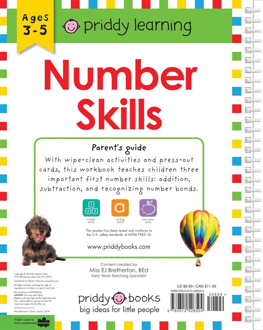 Wipe Clean Workbook: Number Skills (enclosed spiral binding): Ages 4-7; wipe-clean with pen & flash cards (Wipe Clean Learning Books)