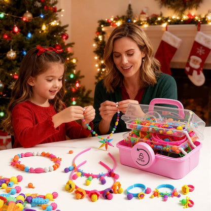 NIDOOT 550Pc+ Pop Beads Jewelry Making kit for Girls 4-6, Arts and Crafts for Kids Ages 4-8, Toys for 4 5 6 Years Old Girl Birthday Christmas Gifts Ideas, Bracelet Necklace Ring Snap Bead Set