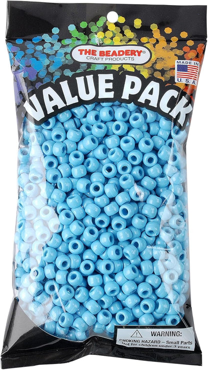 The Beadery Barrel Pony Bead in Baby Blye, 900-Piece