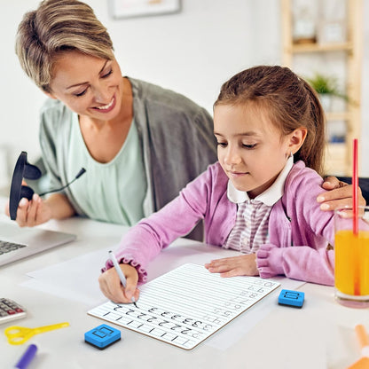 Scribbledo 5 Pack Dry Erase Handwriting Practice for Kids 9 x 12 Inch Letter Alphabet Tracing Board Whiteboard for Kids Ages 3-5 Write and Wipe Alphabet Practice Cards Letters & Erasers