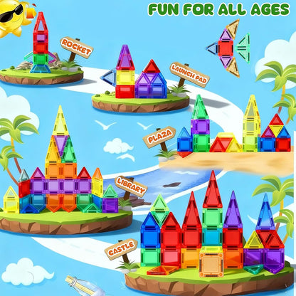 Magnetic Tiles, 70pcs Building Blocks with Storage Case, Toddler Toys Magnetic Blocks, Toys for Ages 3-5 4-8 Boys Girls,for Preschool Learning Birthday