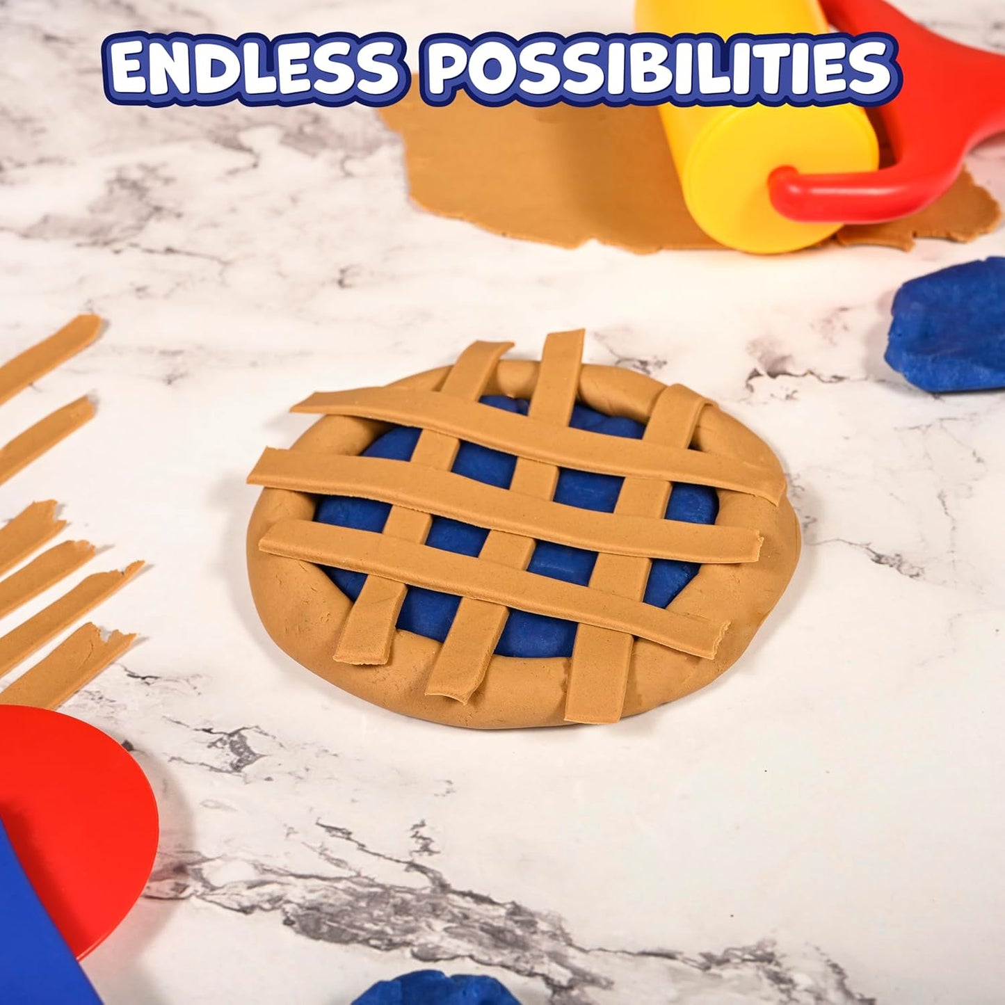 READY 2 LEARN Dough Tools | Set of 6 | Play dough Accessories | Roll, Cut, Mold and Flatten | Chunky Art Supplies for Toddler Crafts
