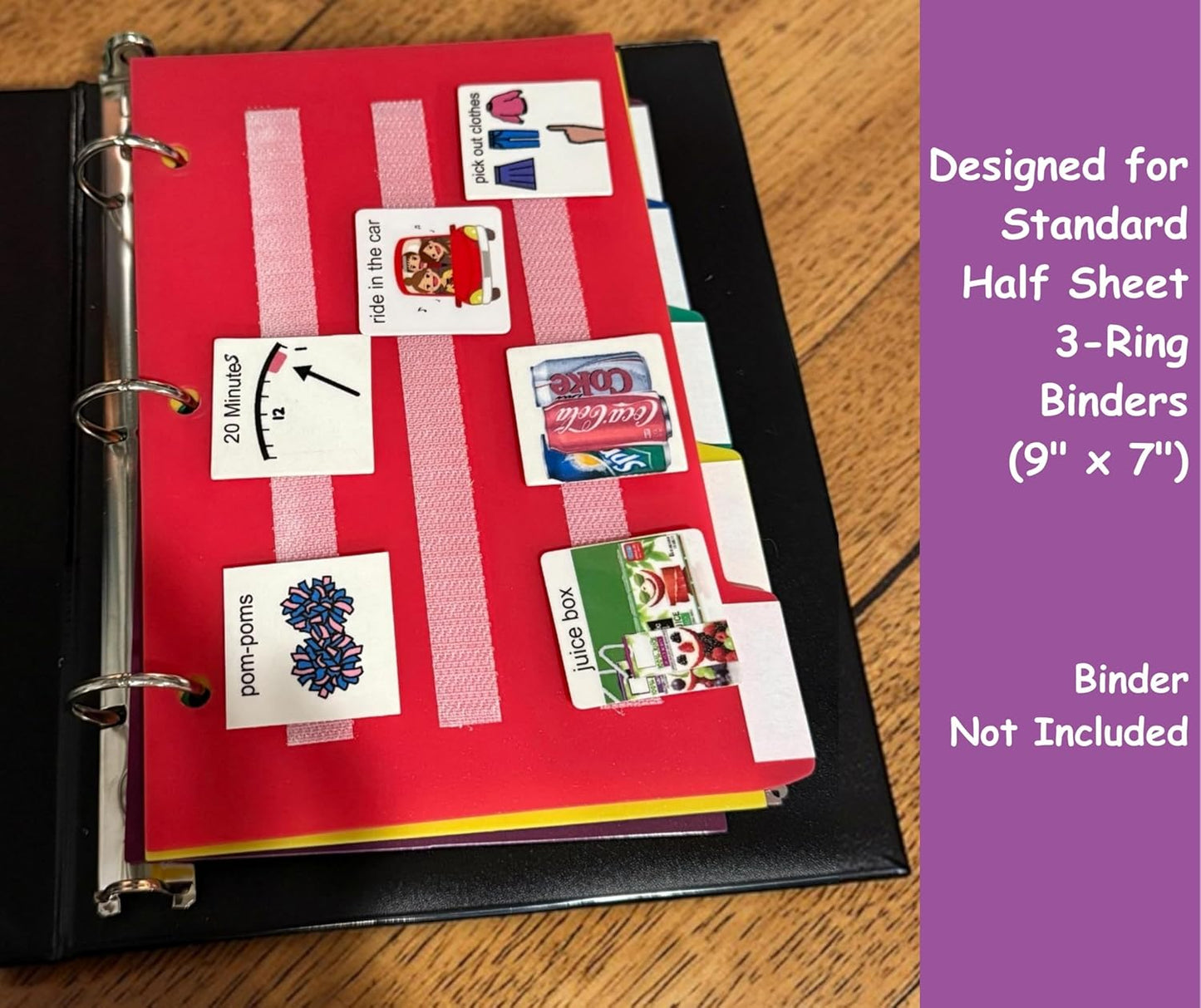 Smile4autism Large 2.5x10 ¼” Tools Perfect to Keep Your Loose Visual Picture Cards Organized. Autism, ABA, ADHD, Language & Apraxia Aspergers
