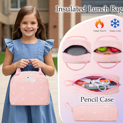 Girls Backpack for Elementary Unicorn Backpack Kids Backpack School Bookbag for Girls 3 in 1 Set Back to School