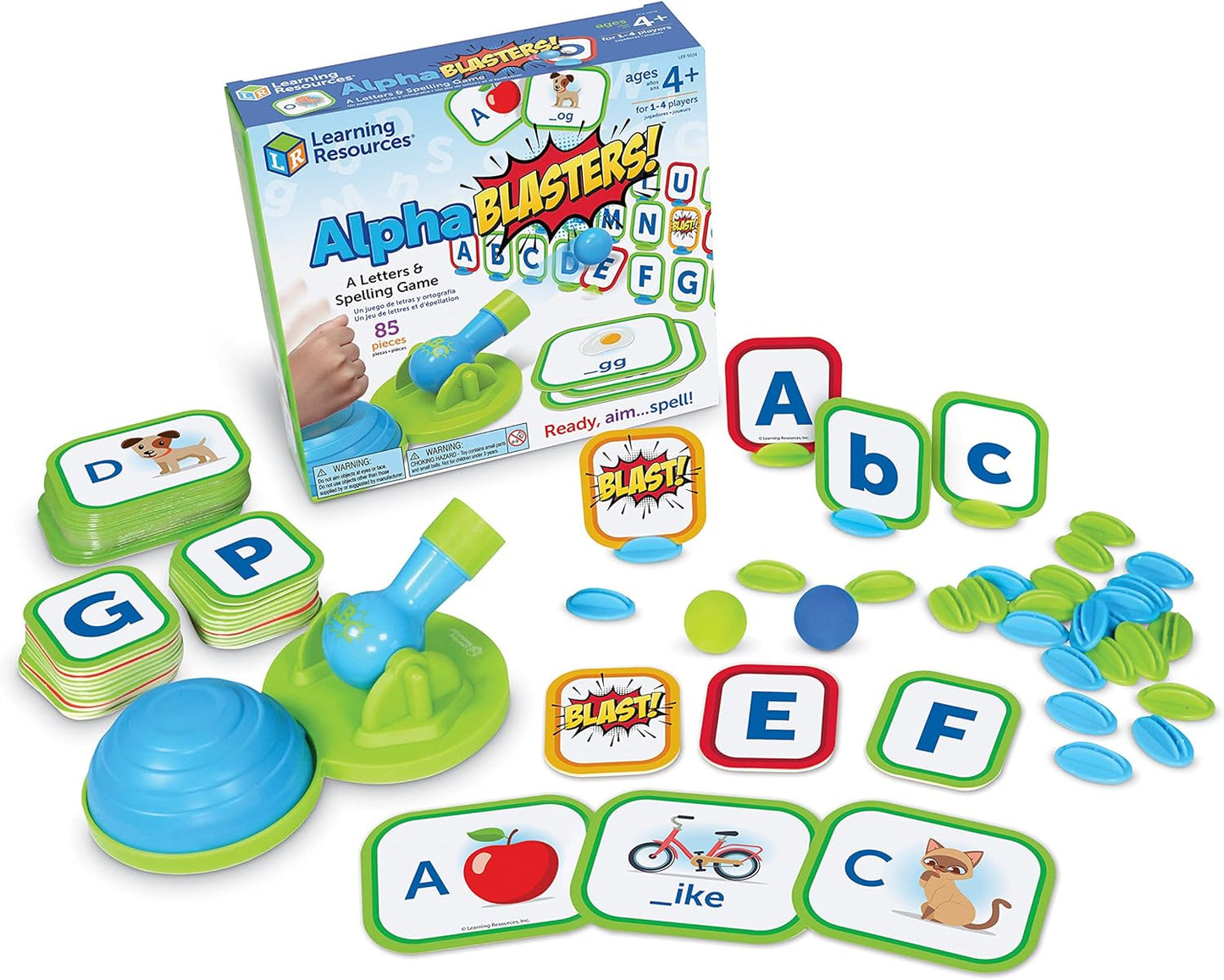 Learning Resources Alphablasters Letter and Spelling Game - 85 Pieces, Ages 4 and Up Toddler Preschool Learning, Educational Indoor Games, Preschool Alphabet, Toddler Brain Games