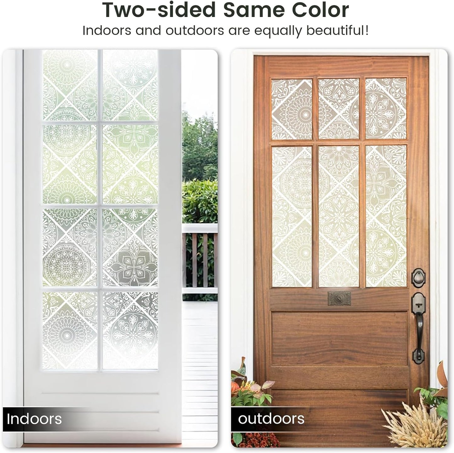 DKTIE Wooden Blinds Pattern Decorative Window Privacy Film, Sun Blocking Heat Control, Static Cling No Glue, with Installation Tools, Stained Glass Window Film (S531, 17.7" x 78.7")