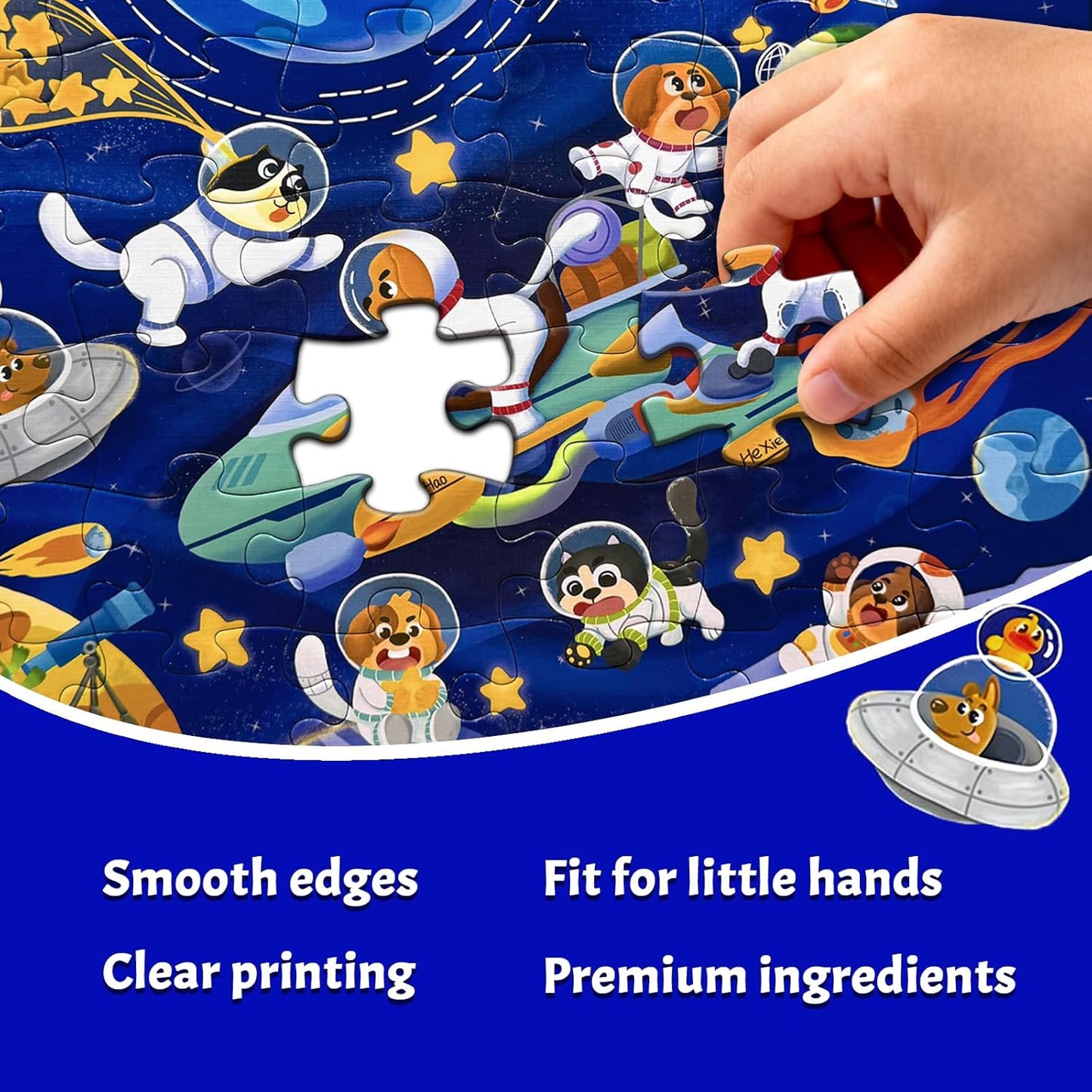 GIVEITALL Jigsaw Puzzles for Kids Ages 3-5 6-8 8-10 Year Old,Dog Planet Floor Puzzle 36 Pieces Enlightening Game Creative Gifts for Boys Girls (Dog)