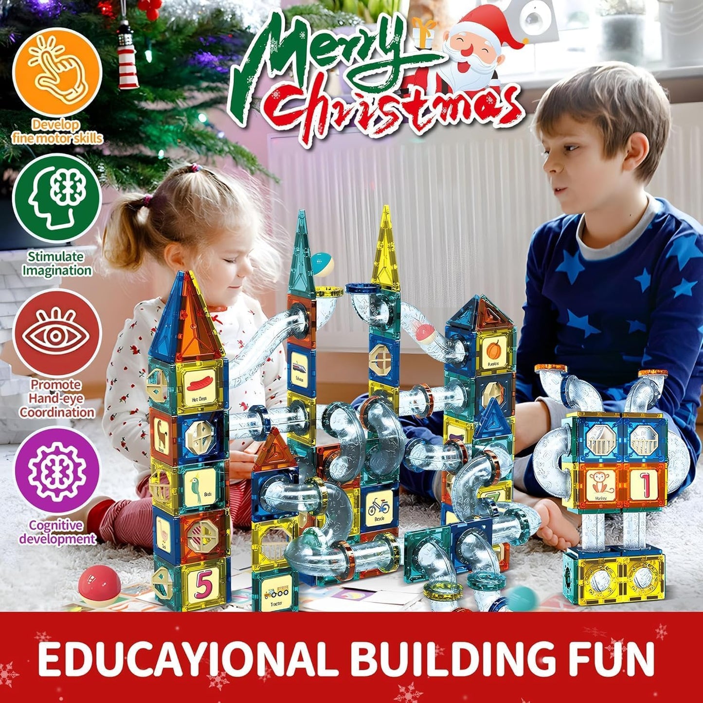 325PCS Glow in The Dark Marble Run with Motorized Elevator, STEM Building Blocks Toy Includes 113 Marbles, for Kids Ages 3+, Easter Birthday Gift for Boys and Girls