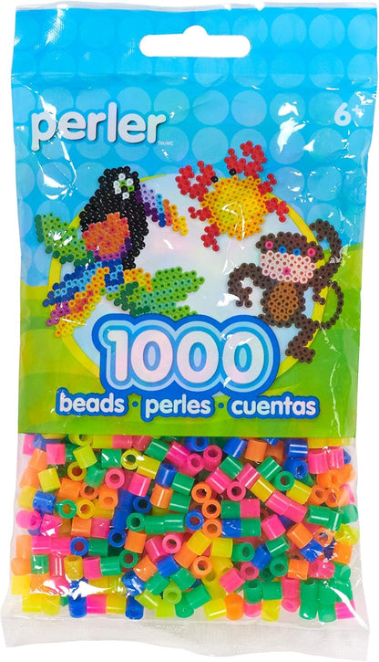 Perler Beads Fuse Beads for Crafts, 1000pcs, Multicolor Glow in the Dark