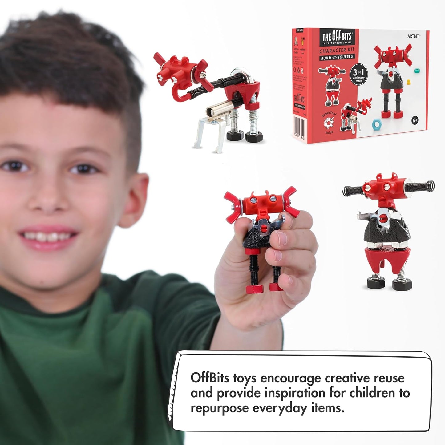 The Off Bits CareBit Build Your Own Robot Toy Construction Set, Educational Gift STEM Activities Learning Kit, Creative Build and Play Model Kit Steam Toys for 6 7 8 9 10+ Year Old Boys & Girls