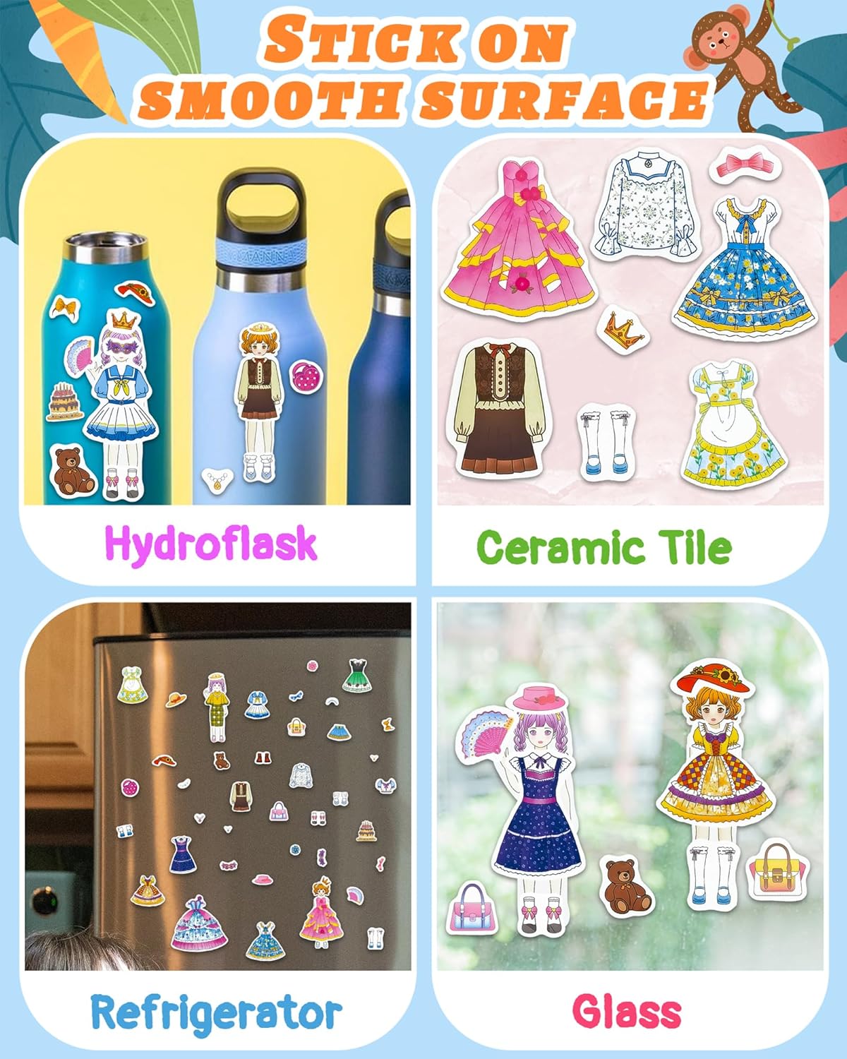 Benresive Reusable Sticker Books for Toddlers, Fun Travel Stickers for Kids, Toddler Sticker Book, Crafts Activities for Toddlers, 3 and Up Birthady Gifts - Vehicle